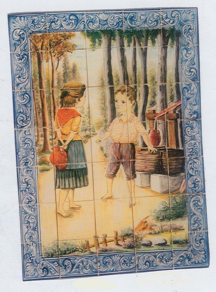 Custom Portuguese Tile Murals of Country Living Scenes for Sale.